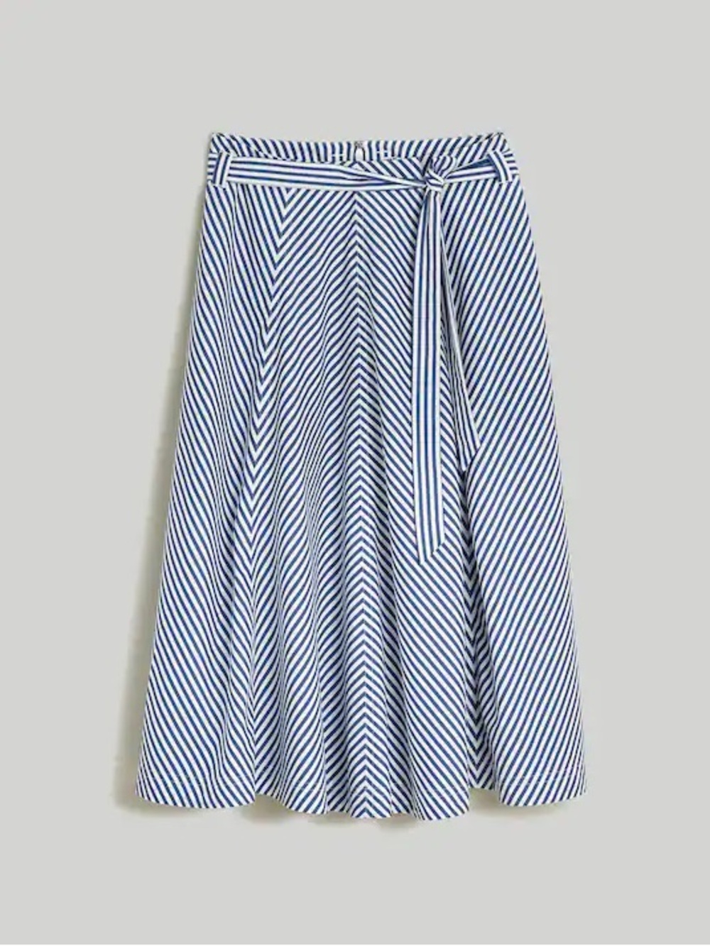 Madewell Poplin Striped Flared Midi Skirt - Picture 2 of 11